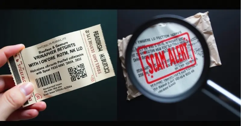 Real vs fake ticket comparison