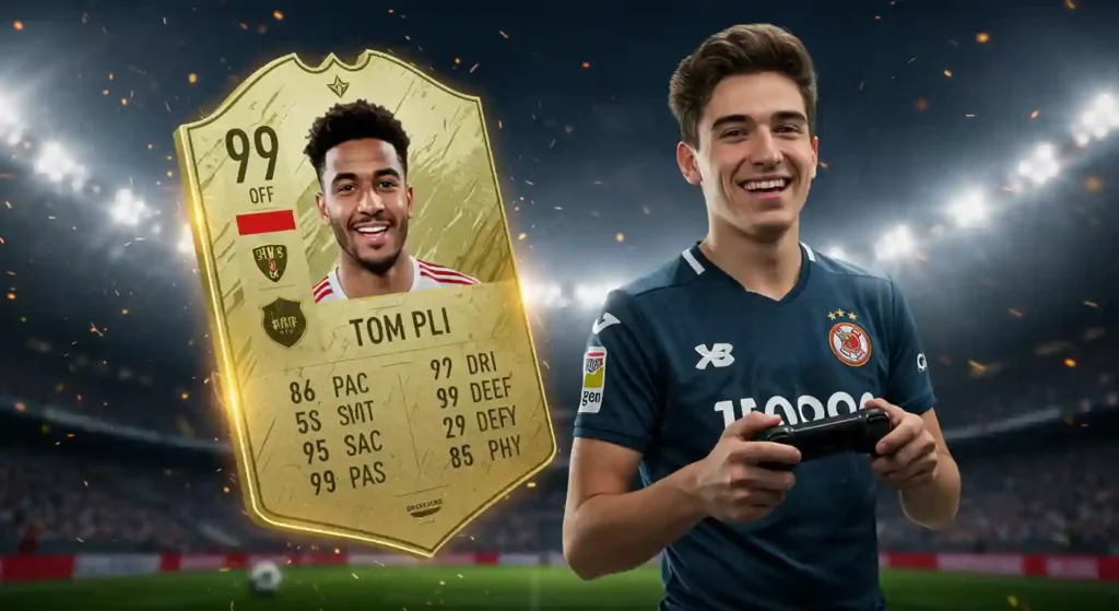 Custom FIFA card with editable stats and stadium background