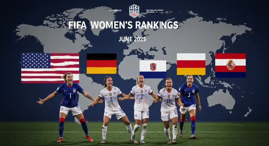 FIFA Women’s Rankings June 2025 with global teams and flags