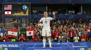 Female soccer player on podium showing ranking importance