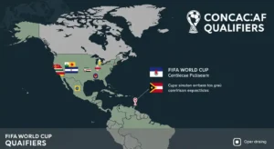 Map showing CONCACAF countries in World Cup qualifiers
