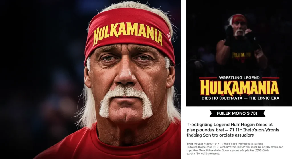 Hulk Hogan tribute image showing wrestling legacy and transformation