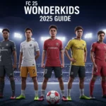 Young football players in futuristic EA Sports FC 25