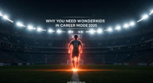 Silhouette of young footballer running toward stadium lights in EA Sports FC 25