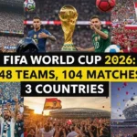 FIFA World Cup 2026 guide featuring trophy and host cities across USA, Canada, and Mexico